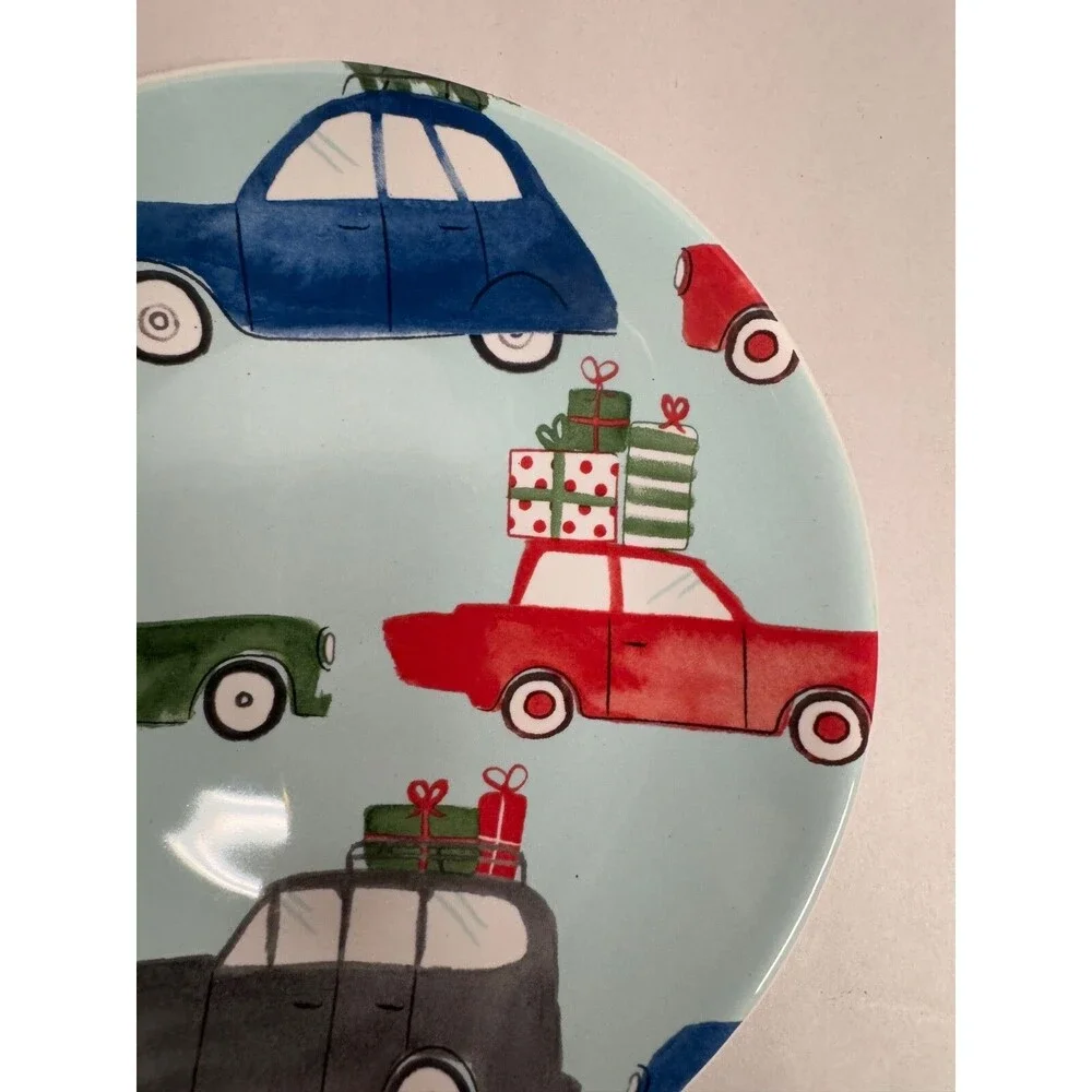 Crate and Barrel Christmas Kitchen Retro Cars Christmas Trees Trivet Spoon Rest